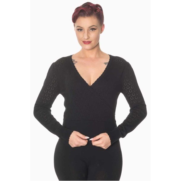 Basic Instinct top med wrap effekt sort