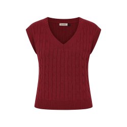 Banned Retro Gina strikket vest burgundy