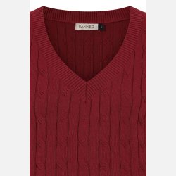 Banned Retro Gina strikket vest burgundy