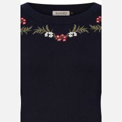 Banned Retro Carla Romantic  jumper navy