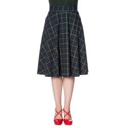 Mrs Claus Check Swing nederdel Grn