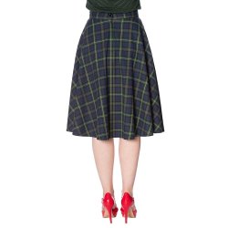 Mrs Claus Check Swing nederdel Grn