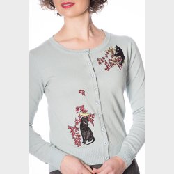 Cardigan i blgr med med katte
