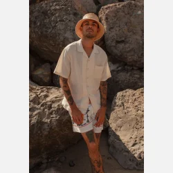 Brixton Bunker Linen Blend Whitecap