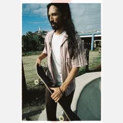 Brixton Bunker Seersucker Cranberry