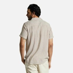 Brixton Charter Herringbone Stripe Off white/Bison