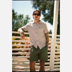 Brixton Charter Herringbone Stripe Off white/Bison