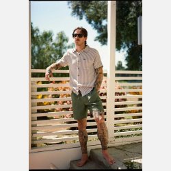 Brixton Charter Herringbone Stripe Off white/Bison