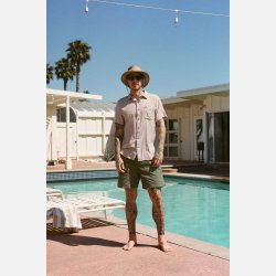 Brixton Charter Herringbone Stripe Off white/Bison