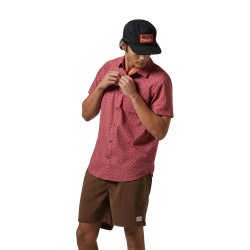 Brixton Charter Print Rust Red Paisley