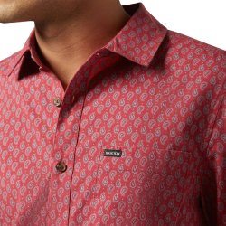 Brixton Charter Print Rust Red Paisley