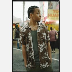 Brixton's Charter Slub Sepia Umbrella Scene