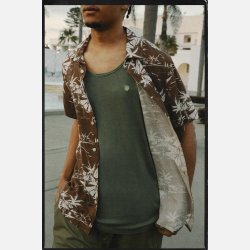 Brixton's Charter Slub Sepia Umbrella Scene