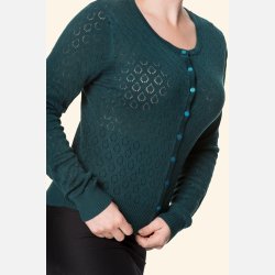 Cardigan med drbemnster grn