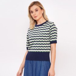 Circus Chevron jumper Mood Indigo (Eco)