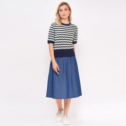 Circus Chevron jumper Mood Indigo (Eco)
