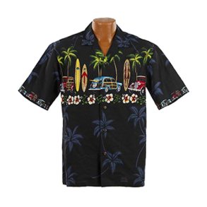Classic Woody Black Hawaii skjorte