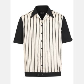 Collectif David striped skjorte sort