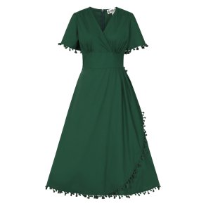 Collectif Fawzia pompom kjole grn