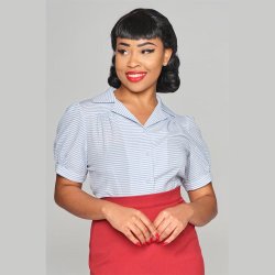  Luana Seersucker 40er skjortebluse