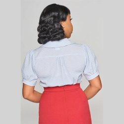  Luana Seersucker 40er skjortebluse