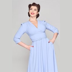 Collectif Marcella Retro Swingkjole i lysebl
