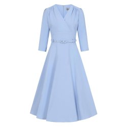 Collectif Marcella Retro Swingkjole i lysebl