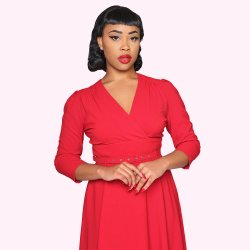 Collectif Marcella Retro Swingkjole i rd