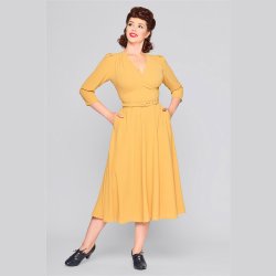 Collectif Marcella Retro Swingkjole i sennepsgul