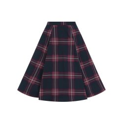 Collectif Matilde Blanket Check Swing nederdel