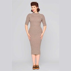Collectif Olive Marl strikket Pencilkjole