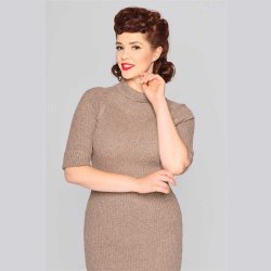 Collectif Olive Marl strikket Pencilkjole