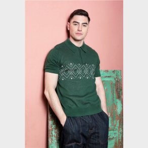 Pablo Harlequin strikket polo grn