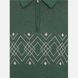 Pablo Harlequin strikket polo gr�n