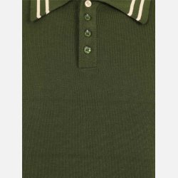 Pablo Striped Edge Polo Olivengrn