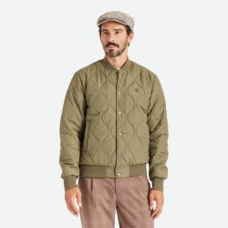 Brixton Dillinger Quilted Bomber Jacket Olive