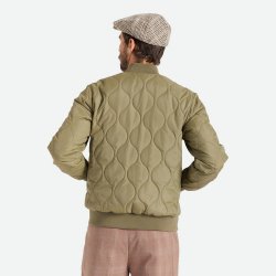 Brixton Dillinger Quilted Bomber Jacket Olive