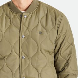 Brixton Dillinger Quilted Bomber Jacket Olive