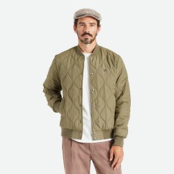Brixton Dillinger Quilted Bomber Jacket Olive