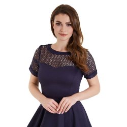 Dolly Tess Lace Retro navybl 1950'er swingkjole