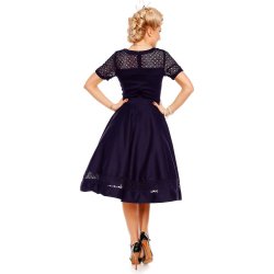 Dolly Tess Lace Retro navybl 1950'er swingkjole