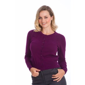 Gosh Girl Cardigan i aubergine