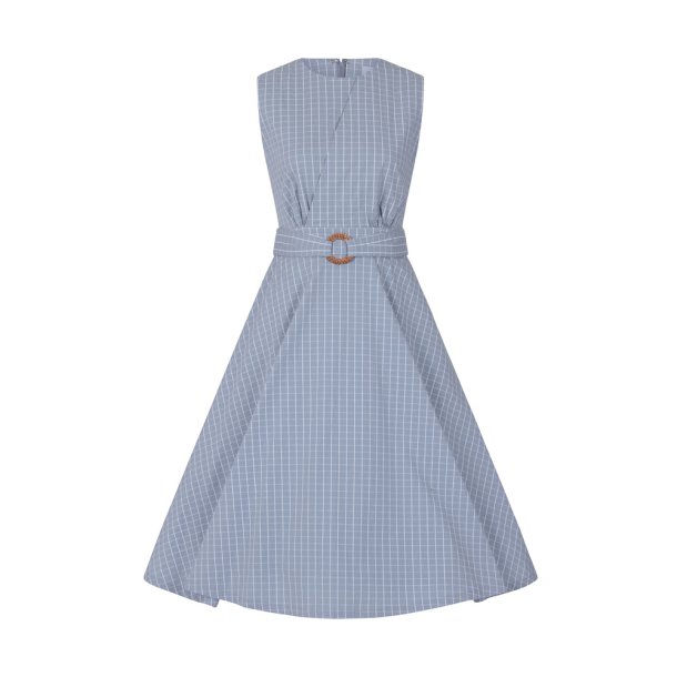 Grid Check 50er kjole blå