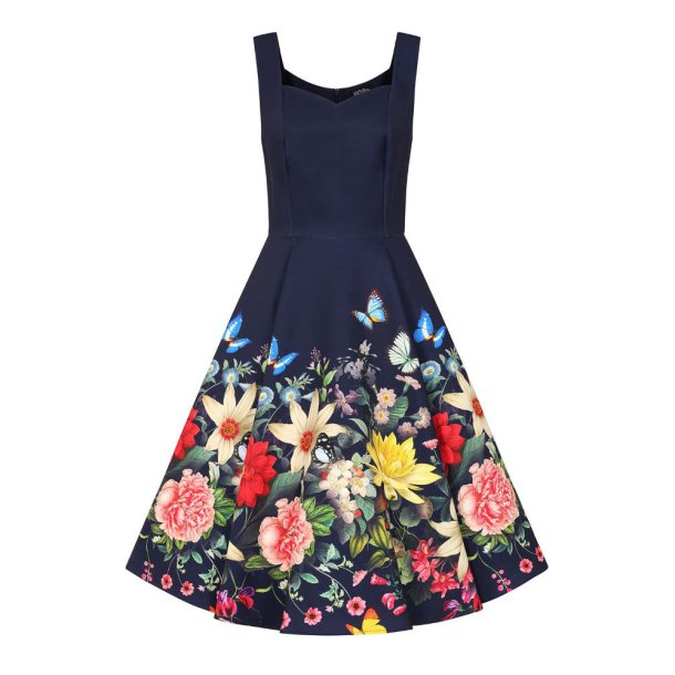 Hearts Moonlight Butterfly 50er swingkjole