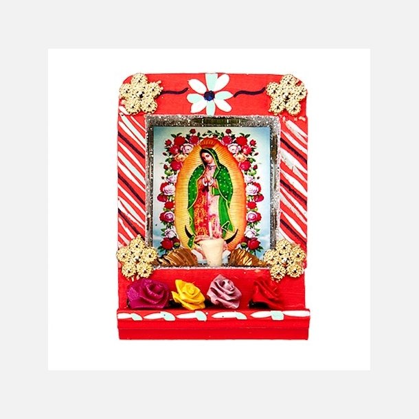 Mexicansk alter med Guadalupe rød