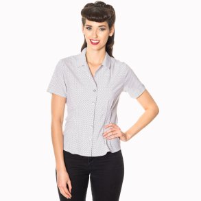 Lou Lou skjortebluse hvid med prikker