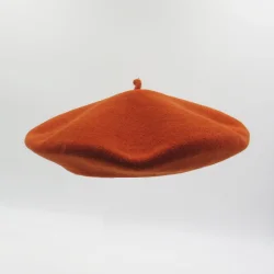 Klassisk fransk Baret i 100% uld - Karamel