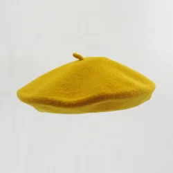 Klassisk fransk Baret i 100% uld - Sennepsgul