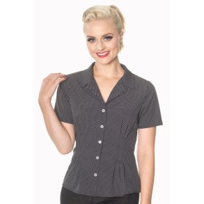 Lou Lou skjortebluse sort med prikker