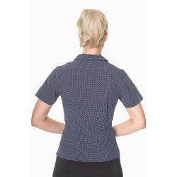 Lou Lou skjortebluse Navy med prikker